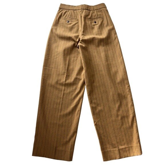 Madewell The High Rise Rosedale Straight Pant Womens 2 Brown Pinstripe Pleated 2 - Picture 2 of 16